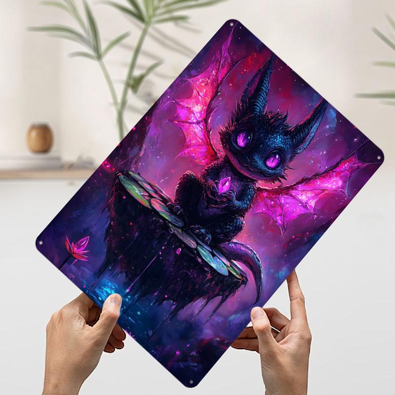 

Cute Dragon With Crystal Tinplate Poster Customized Wall Art Vintage Retro Metal Signs for Office Decoration Room Coffee Bar 20x30cm（7.8x11.8inch）