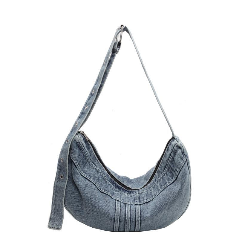 College Student Shoulder Bag Harajuku Denim Bag Girls Versatile Crossbody Bag Women's Shoulder Dumpling Bag