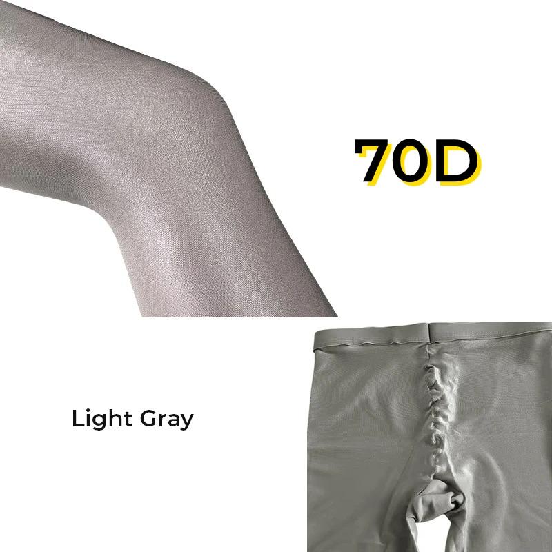 Collants de Danse Brillant Huilé 70 Den Métallique Haut Brillant Pieds Complets Grande Taille Pour Femmes Discothèque Défilé XXL