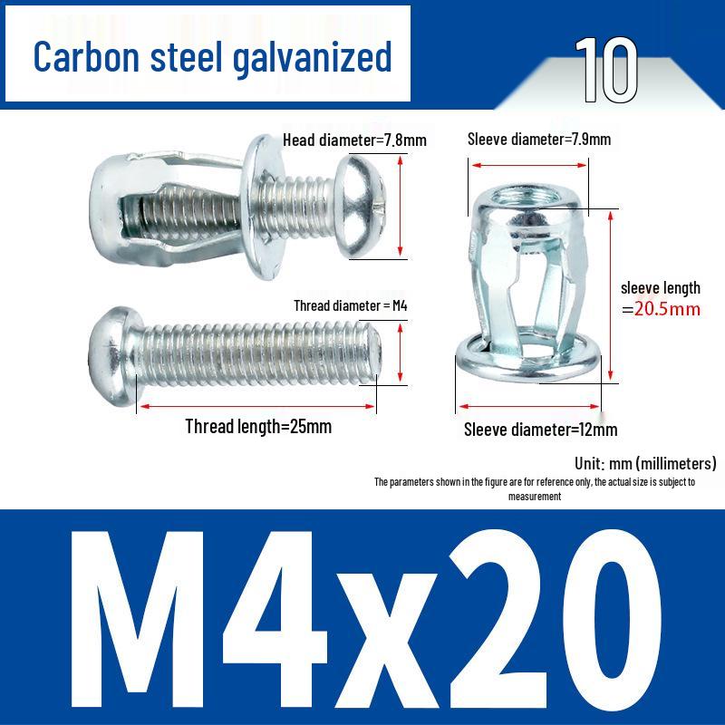 Plastic Petal Nut Expansion Screw for Hollow Sheet Metal - Fixed Lantern Rivet Expansion Bolt