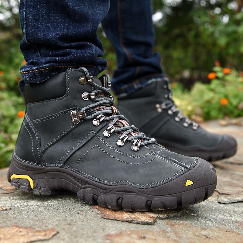 

Мужские водонепроницаемые походные ботинки для улицы, весенне-осенние, износостойкие, горные спортивные ботинки, охотничья спортивная обувь 38 серый