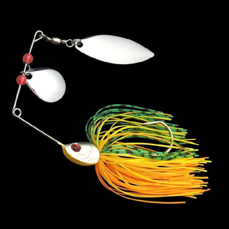 Double Willows Silicone Skirt Spinner Lures Baits Artificial Fishing Baits Swim Jigs  Baits for Freshwater Saltwater
