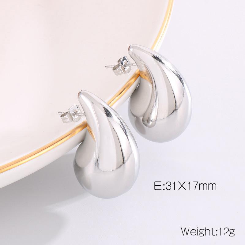 Earrings Fashion Simple Tears Eyes Earrings Temperament Versatile Glossy Comma Hollow Earrings