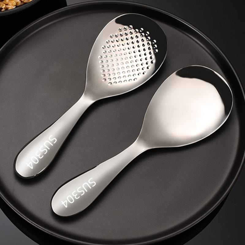 Küche 304 Edelstahl Hohlgriff Reislöffel Antihaft Große Kapazität Suppenlöffel Sieb Vertiefen Verdicken Geschirr