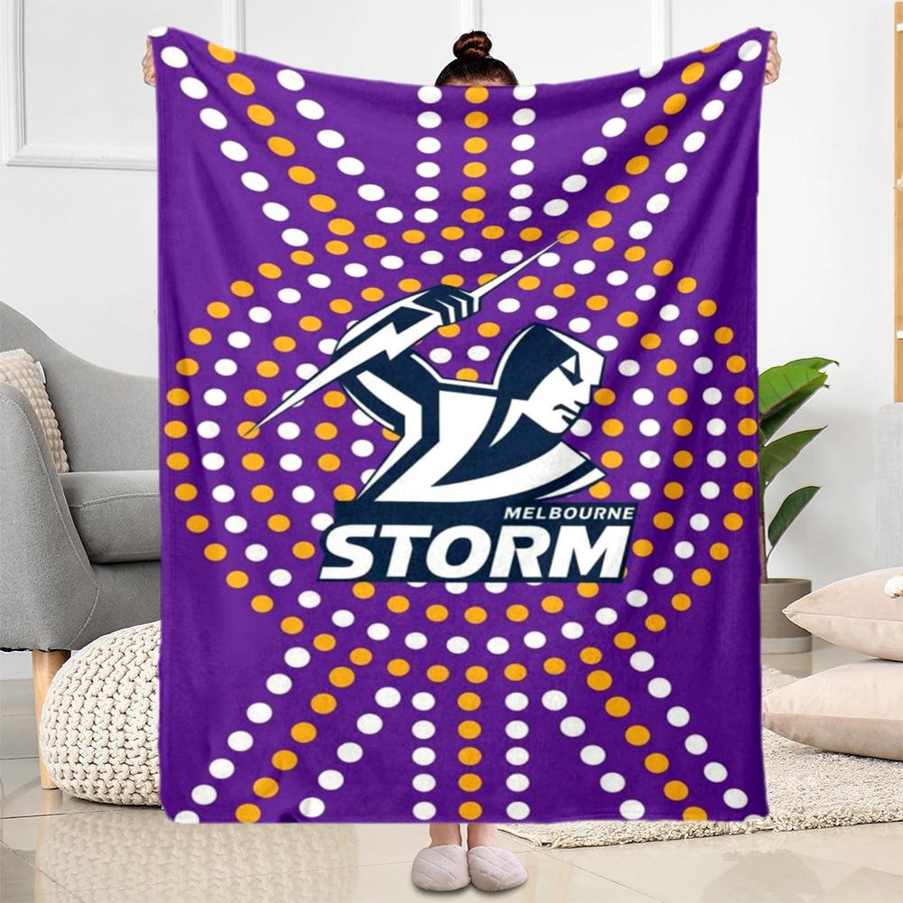 Coperte con logo della squadra Melbourne Storm Adatte per divani, viaggi, soggiorni anche un buon regalo per amici e familiari Adatte a tutte le stagioni.
