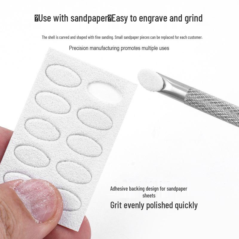 Multi-functional Stainless Steel Double-Ended Cuticle Pusher and Sanding File