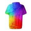 Women's Casual Floral Print V-Neck Short Sleeve Decorative Button T-Shirt Top