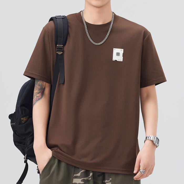 Herren Aktuelles Sommer Bequeme Passform Rundhals Kurzarm T-Shirt Dünnes Bedrucktes Kurzes T-Shirt