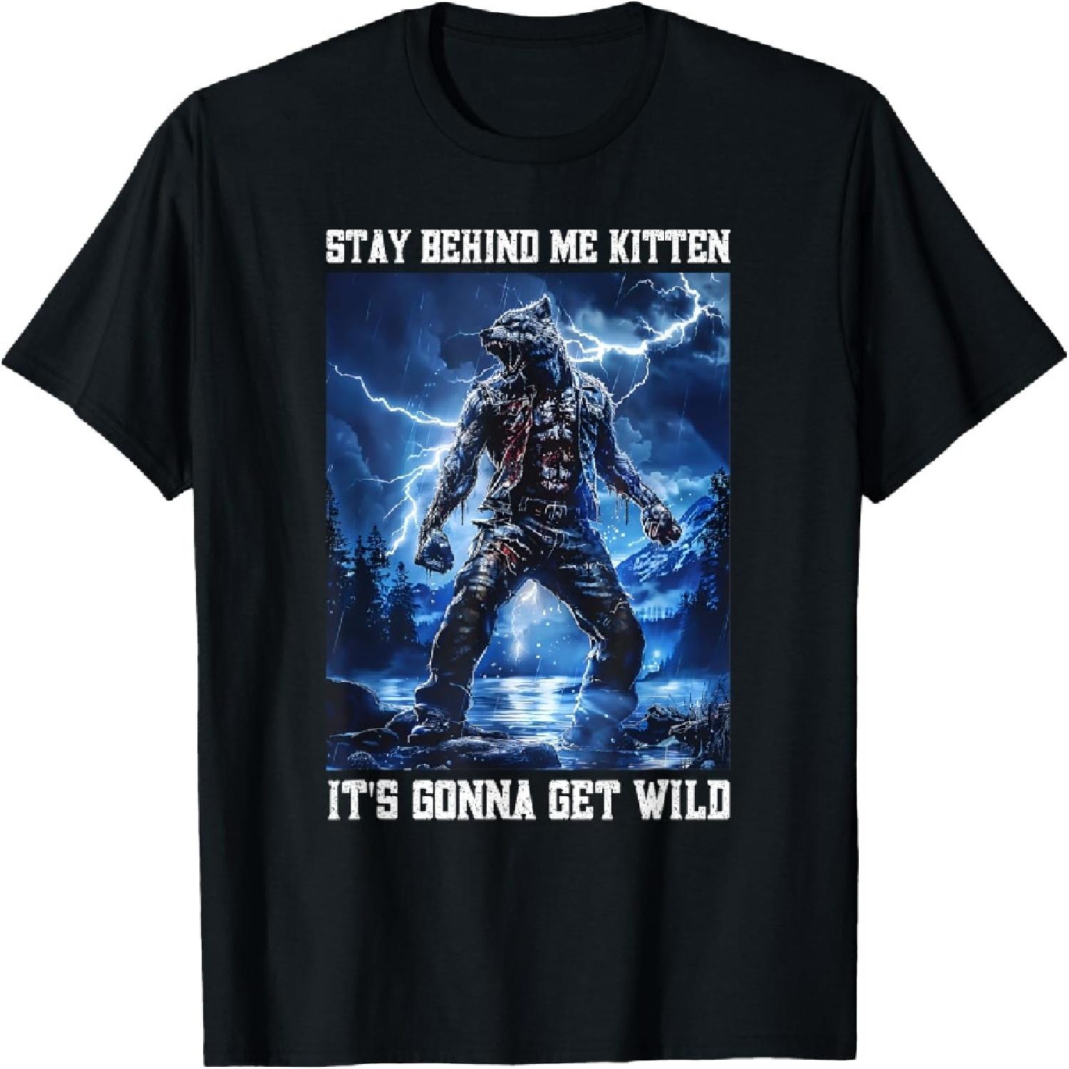 Stay Behind Me Kitten Cringy Werewolf Meme Cringe Alpha Wolf T-Shirt XXXXXL разноцветный