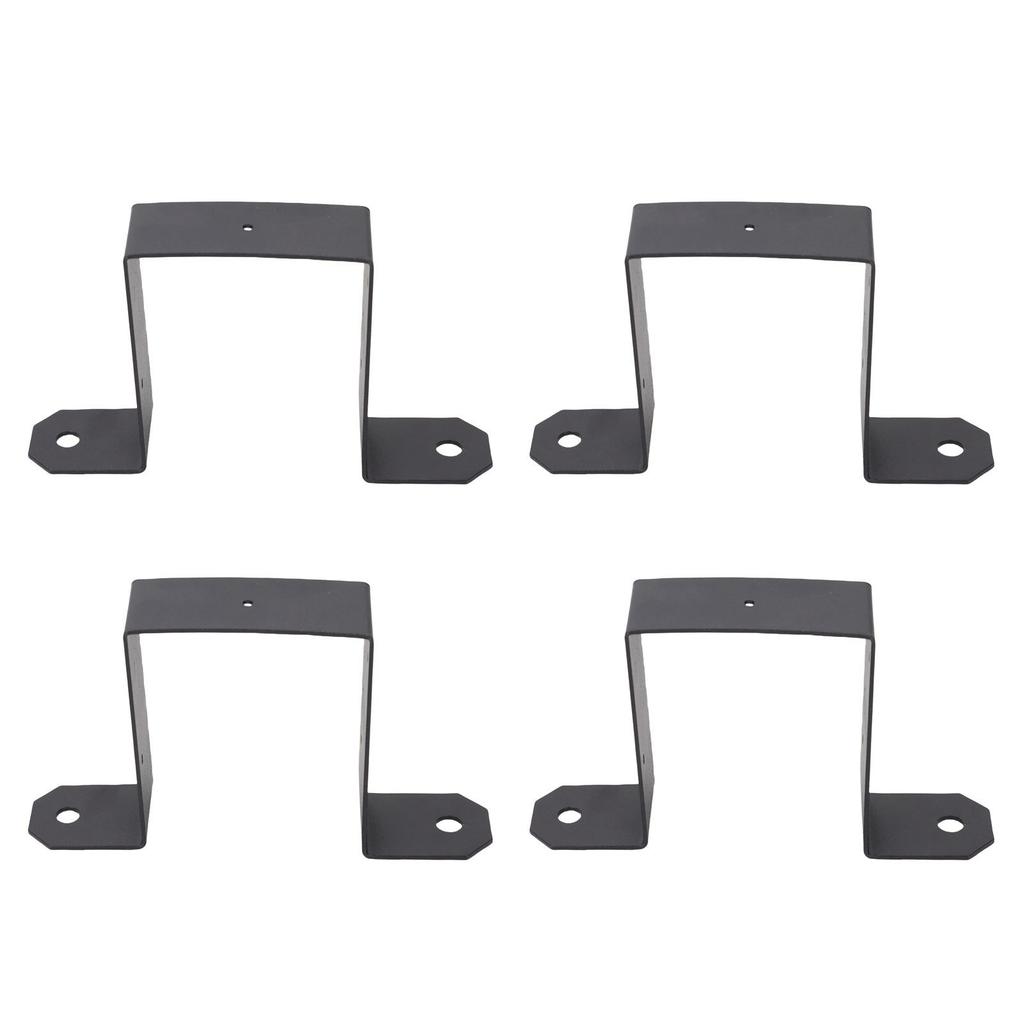 4pcs 4x4 Inch Strap Post Ties Heavy Duty Deck Fence Brackets Carbon Steel Gazebo Mounting Brackets U Shaped