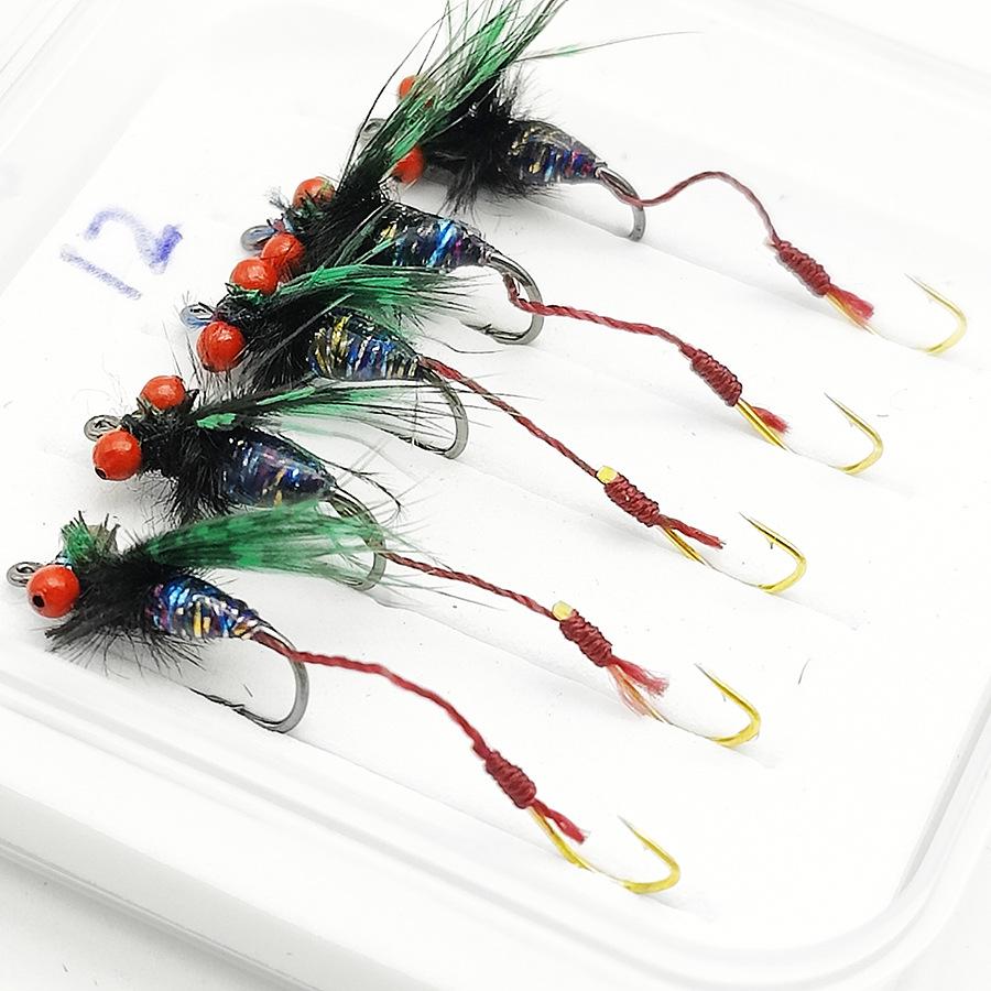 Double Hook Rattlesnake Fly: Colorful Wing Micro Lure for Mosquito, Horsemouth, Striped Fish—Bionic Nanoworm.