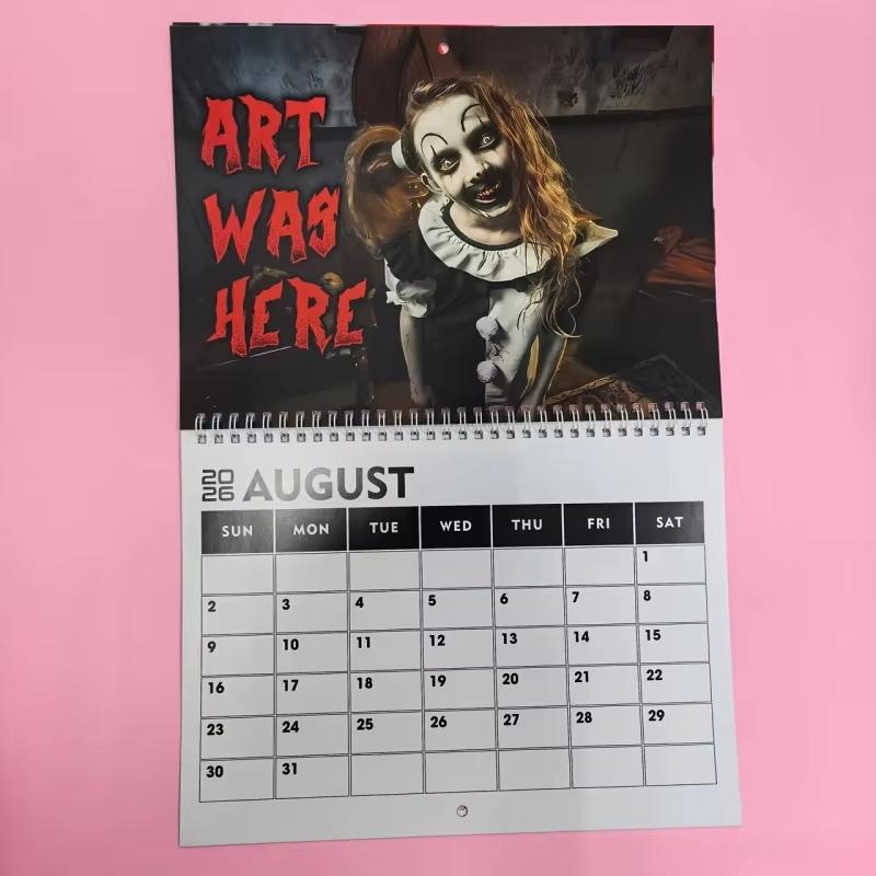 Wall Calendar 2026 Monthly Hangable Clown Design 12 Months Family Planner Organizer Calendar for Bedroom Home Office Decor