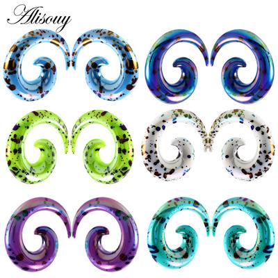 2PCS Acrilico Orecchio Tappi A Spirale Orecchino Calibri Punk Acrilico Cono Espansore Spina Tunnel Piercing Barella Kit Gioielli Per Il Corpo Anello
