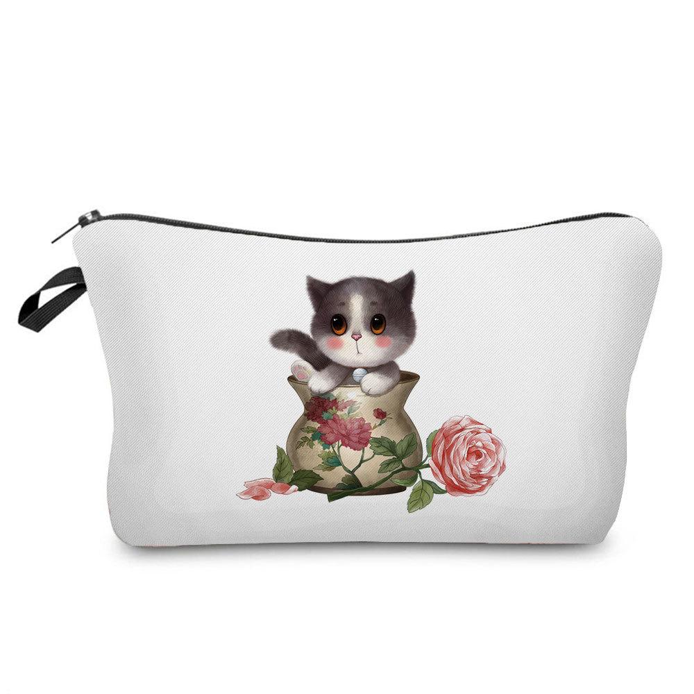 Women Flower Print Cosmetic Bag Toiletries Organize Travel Storage Case 6666