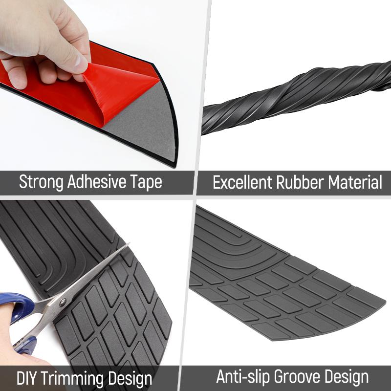 104cm Cuttable Car Rear Bumper Guard Plate Cover Trim Car Trunk Protector Strip Automobile Universal Protective Strip