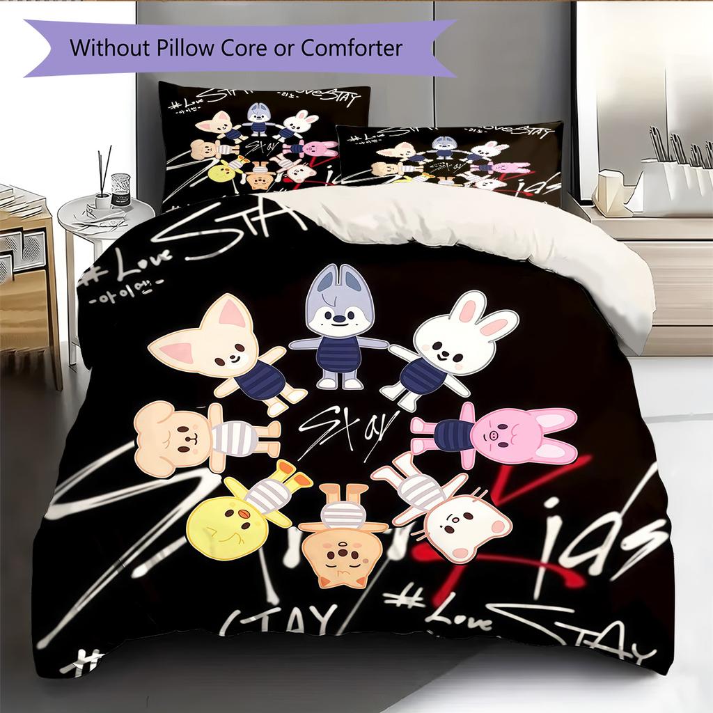 SKZOO Pattern Bedding Quilt Set Home Decoration Gift (1 * Duvet Cover + 2 * Pillowcase Without Core).xwn