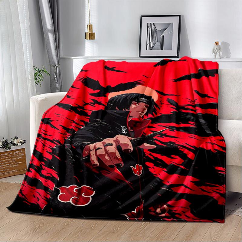 3D N-Naruto Cartoon Anime I-Itachi Flannel Blanket Soft Warm Throw Blanket for Bedroom Living Room Bed Travel Camping Picnic Kid