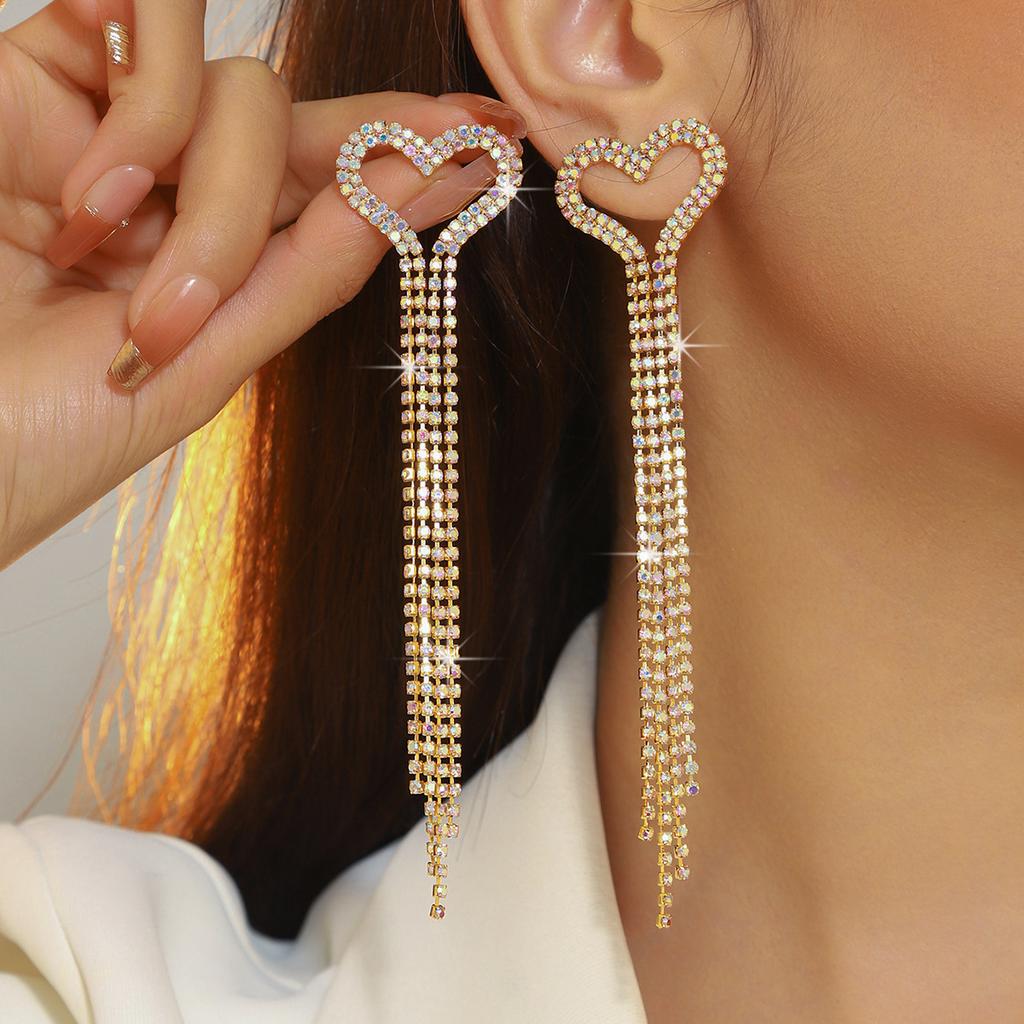 Delicate Long Fringed Love Earrings