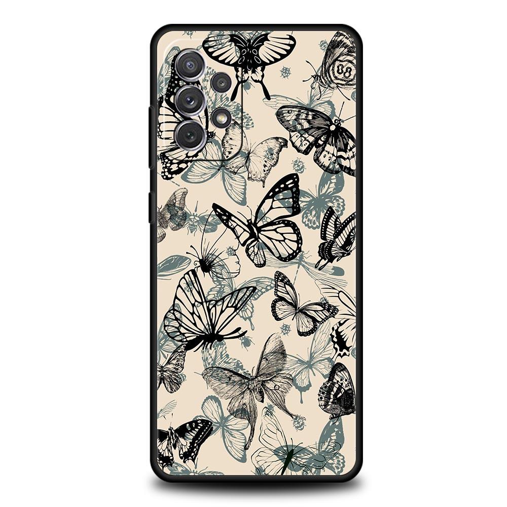 Fashionable Butterfly Flower Pattern Phone Case for Samsung Galaxy A55 A35 A15 A14 A13 A25 A54 A51 A71 A72 A73 A32 A41 Soft TPU