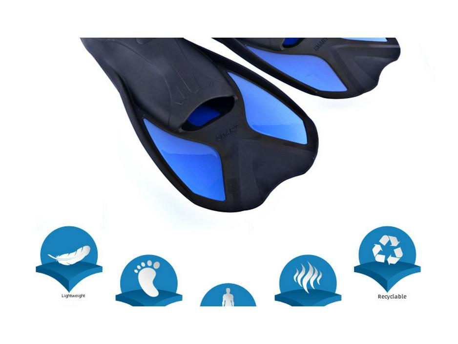 Labele de scufundări reglabile din silicon pentru bărbați și femei – Mărime unică potrivită tuturor, Perfecte pentru înotul ca sirenă, snorkeling și scufundări libere