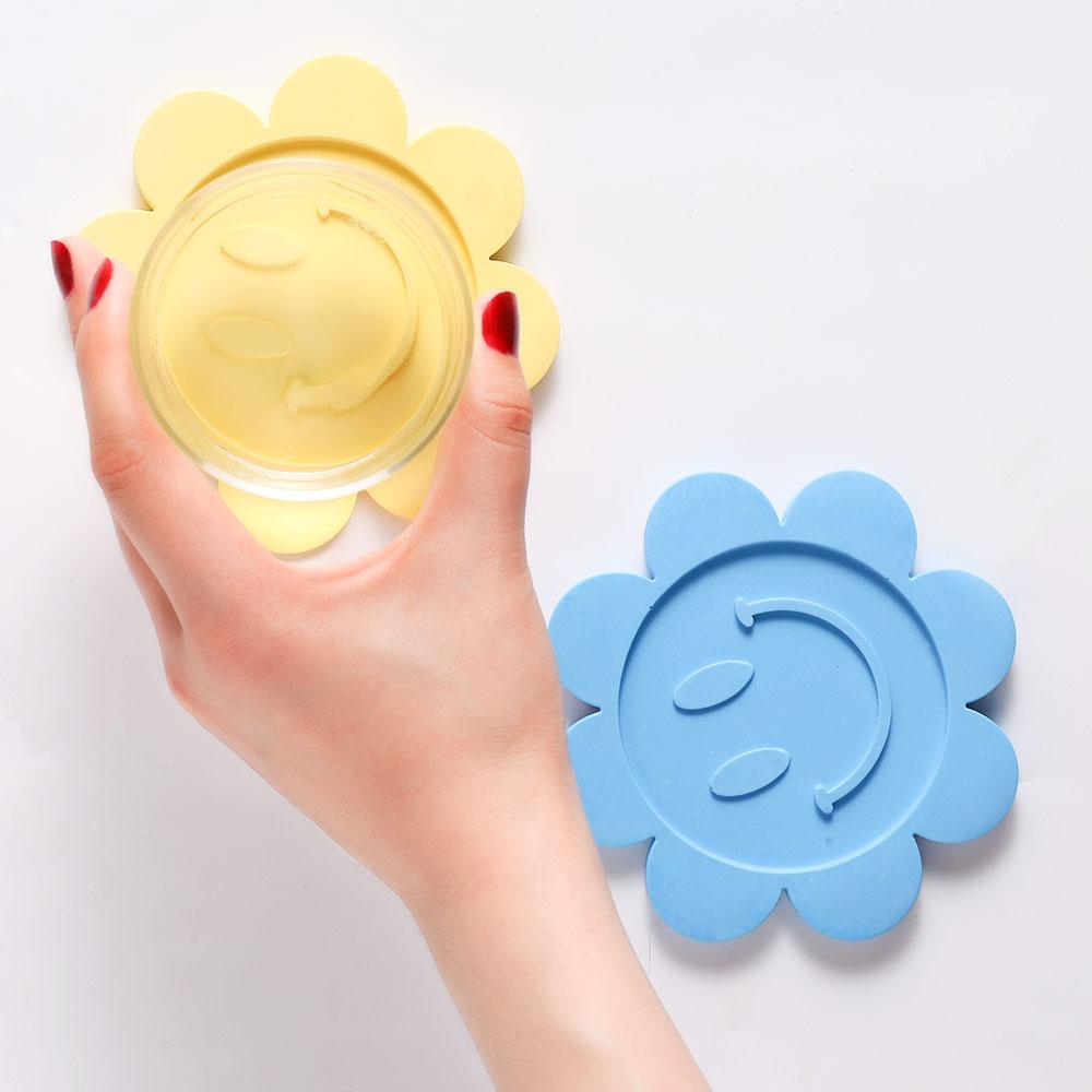 Taper Candle Holder Concrete Silicone Mold Flower Shaped Candlestick Holder and Coaster Jesmonite Mould Home Decor
