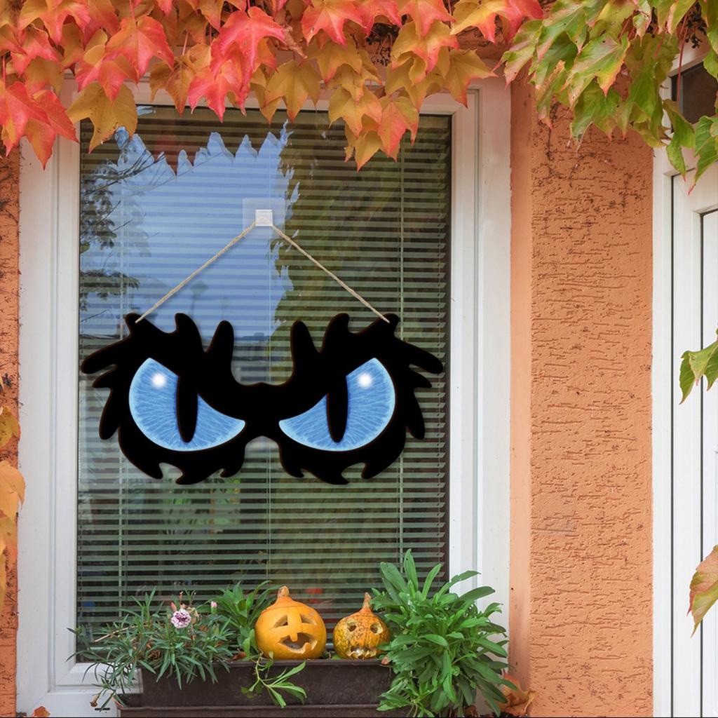 Halloween Decorative Like Eye Lights, Wooden Halloween Eye Lights, Suitable For Home, Walls And Window