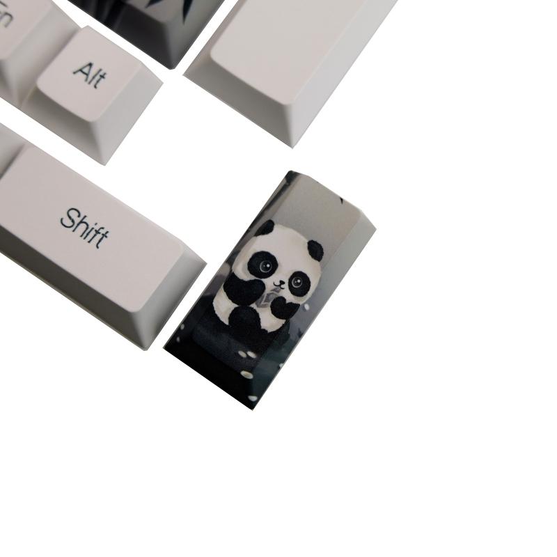 142 Keys  Keycaps Panda  PBT Sublimation Keycap  Profile Fit for 64 68 87 104 Mechanical Keyboard Keycap