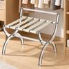 Foldable Luggage Rack with Leather Straps Compact Folding Suitcase Holder