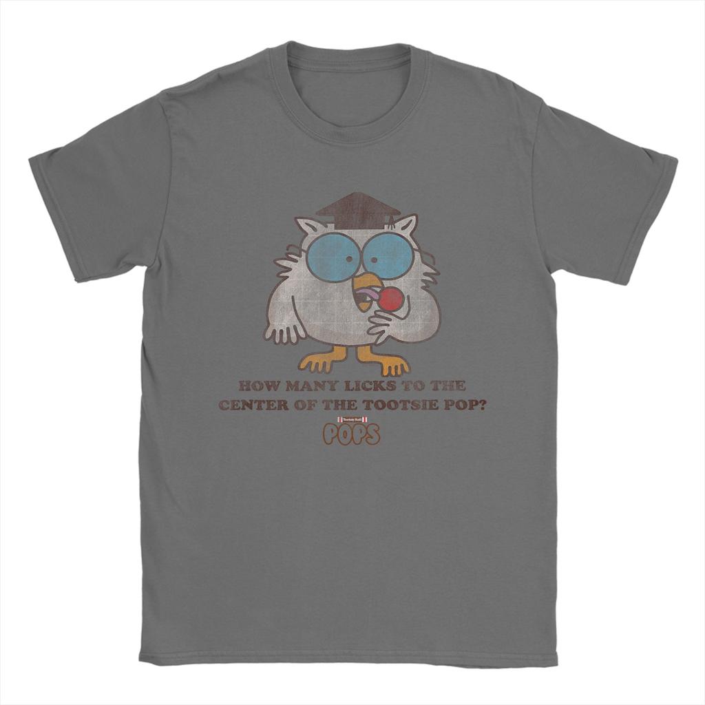 Tootsie Roll Pop Eule Wie viele Lutscher bis zum Kern T-Shirts Herren Vintage T-Shirt Rundhals T-Shirts Kurzarm Kleidung Neuankömmling