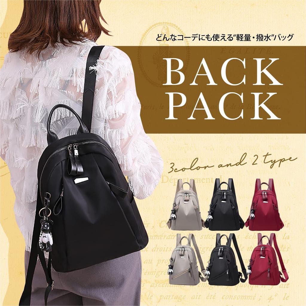 DESAFIANTE Women's Large Capacity Waterproof Lightweight Nylon Backpack for Commuting, Korea (Gray with Front Zipper)