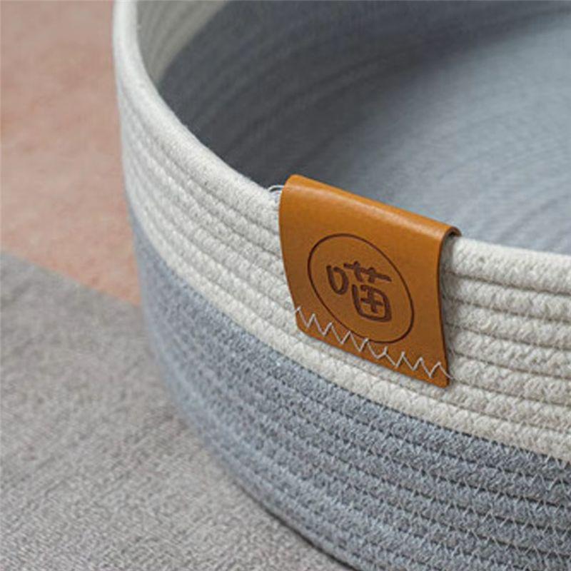 M-Modern-Dog Bed Basket Pet Cotton Sleep Scratcher Nest Indoor Cats Scratching Board Mat Cotton Rope Pet Mat Basket For Sleeping