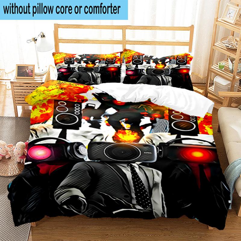 3PCS Skull And Sun Carnival 3pcs Bedding,Including 3PCS Duvet Cover And 2pcs Pillowcases Perfect for Christmas,Ideal for Bedroom, Dormitory