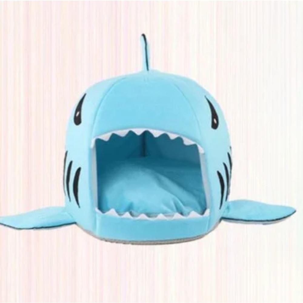 

Мультяшное гнездо для кошки-акулы, зимняя лежанка для щенка, гнездо для собаки, универсальное гнездо-акула на четыре сезона, теплая комната с утолщением, монгольская сумка XS 30x28cm синий
