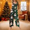 Women's Christmas Print Overall Jumpsuit with Loose Retro Casual Fit for Holiday Party