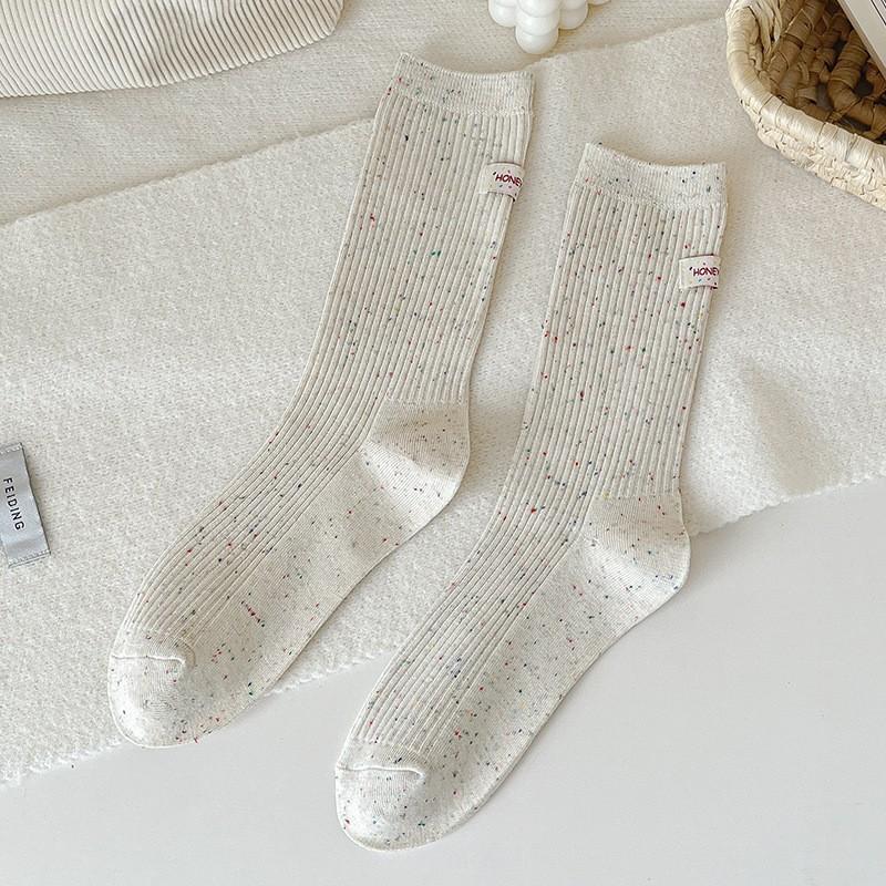 Socken Re Baumwolle Stapelsocken Trend Saison Ideen Garn Ferse Stoffetikett Buchstabe Baumwolle Mittellange Socken