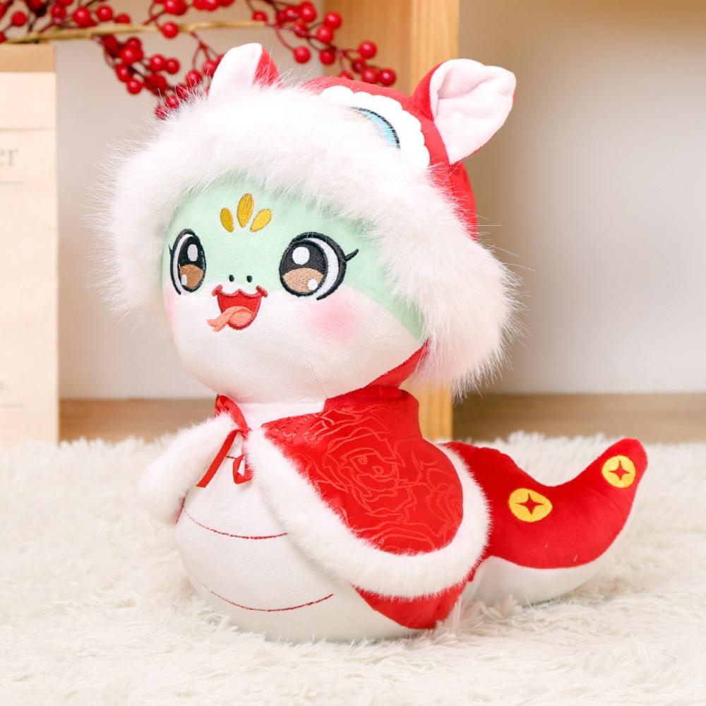 Funny Lucky Snake Plush Doll Big Eyes Stuffed Animal Doll Adorable Snake Year Plush Toy  Home Decor