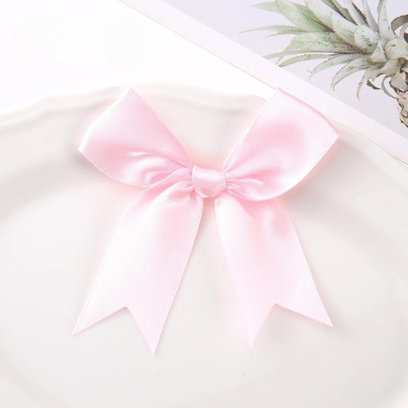 

50pcs Pink Satin Bowknots, 8.38 cm – Charming Decorations for Weddings and DIY Crafts Polyester Material Holiday Bow Decorations рожевий