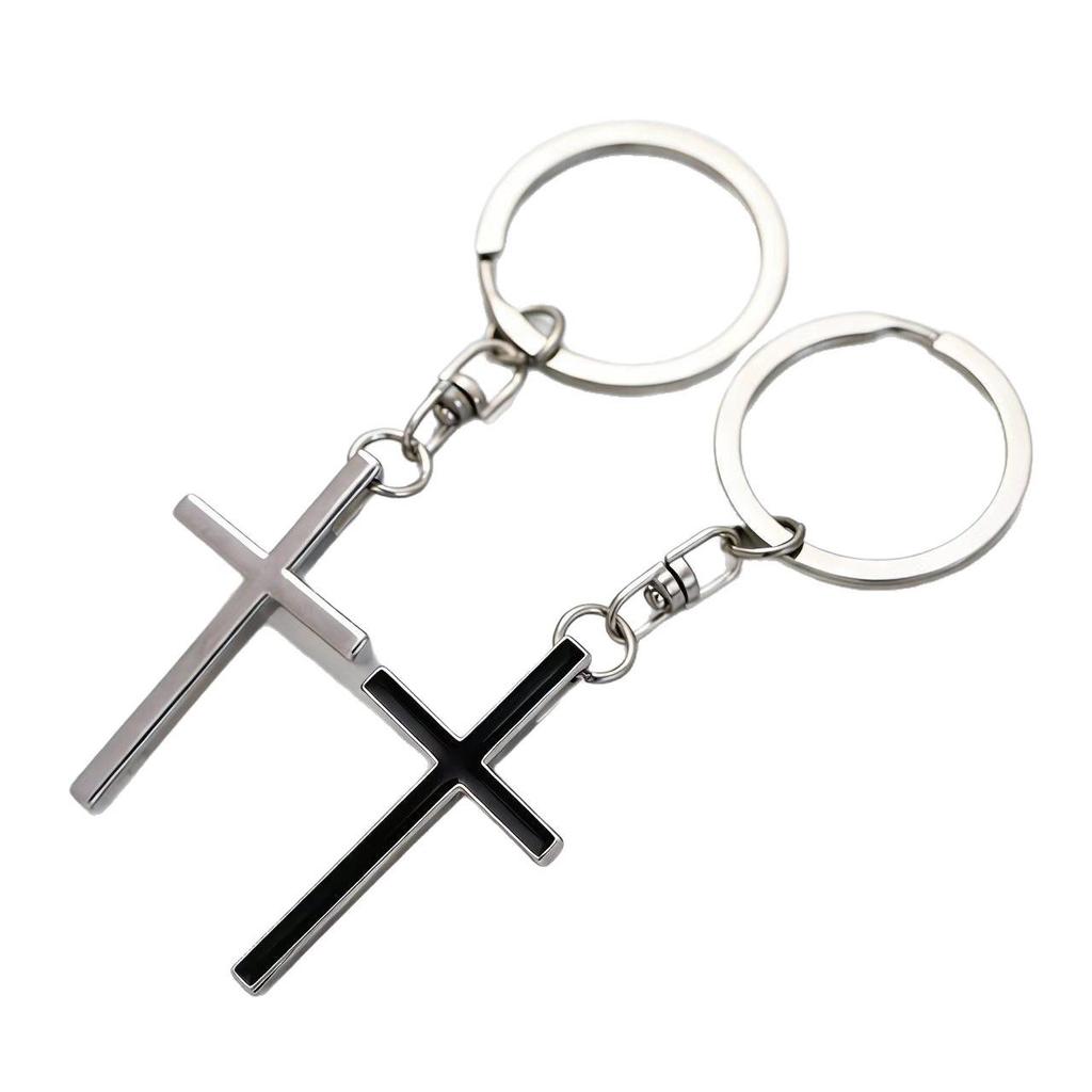 Handmade Metal Cross Couple Keychain Pendant