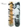 Washable Socks 1 Pair Long 3D Cartoon Animal Paw Print Athletic Soft Comfortable Stretchy Machine Indoor Outdoor