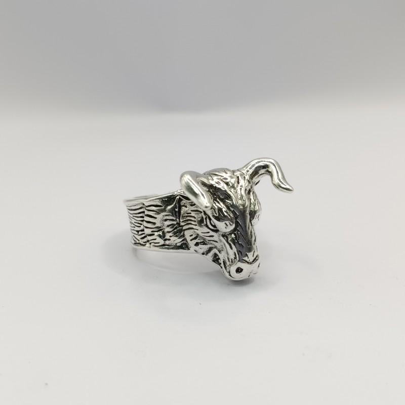 Adjustable Ox Head Ring Men Women Vintage Style Plated Animal Signet Band Retro Geometric Jewelry
