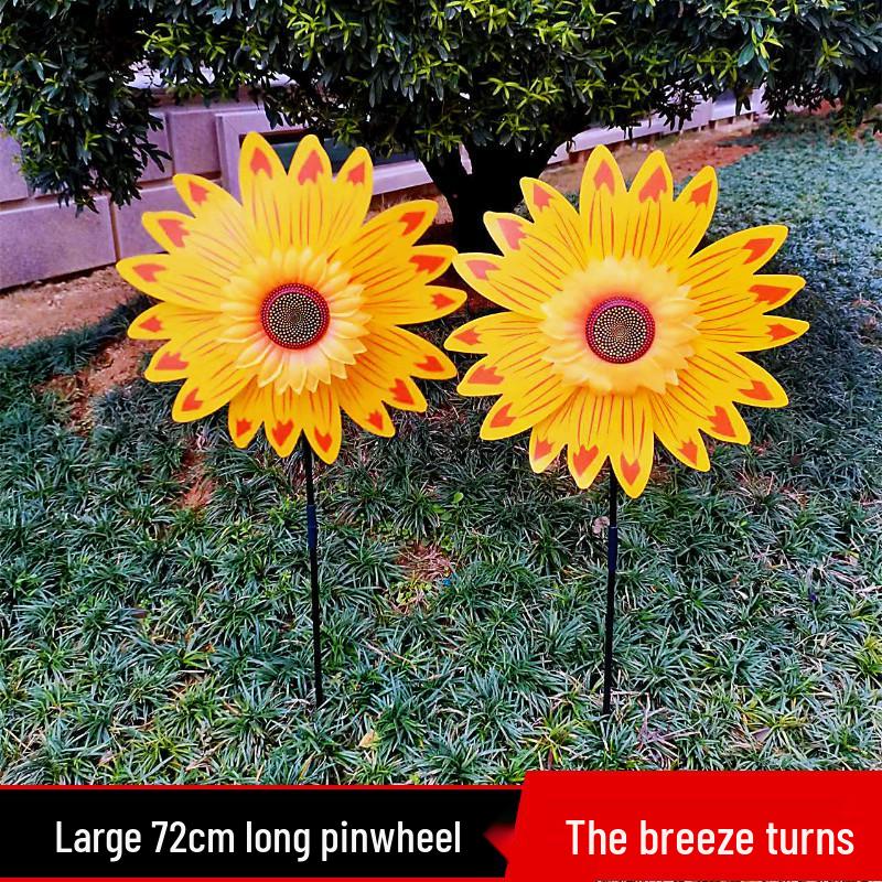 Colorful Wooden Sunflower Windmill Toy 