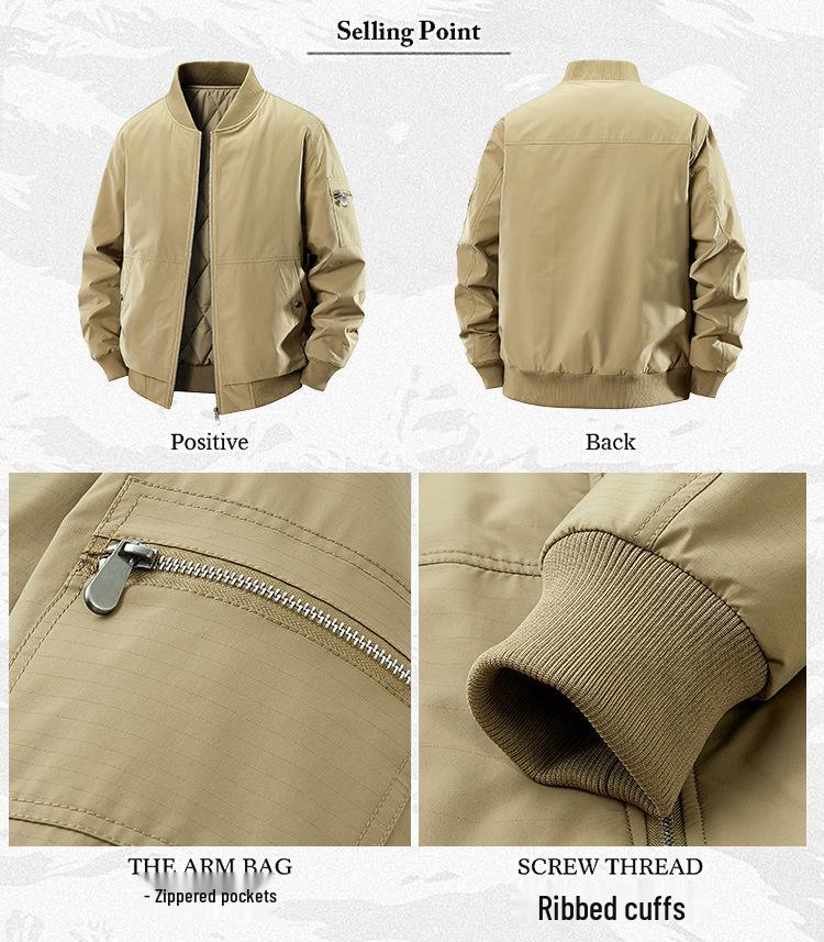 Men's Autumn/Winter Thick Cotton Jacket with Fashionable Baseball Collar - Casual American Workwear, Windproof, Warm Outerwear