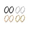 Stainless Steel Zircon Stud & Round Wire Earrings Set with Vacuum Electroplating Finish