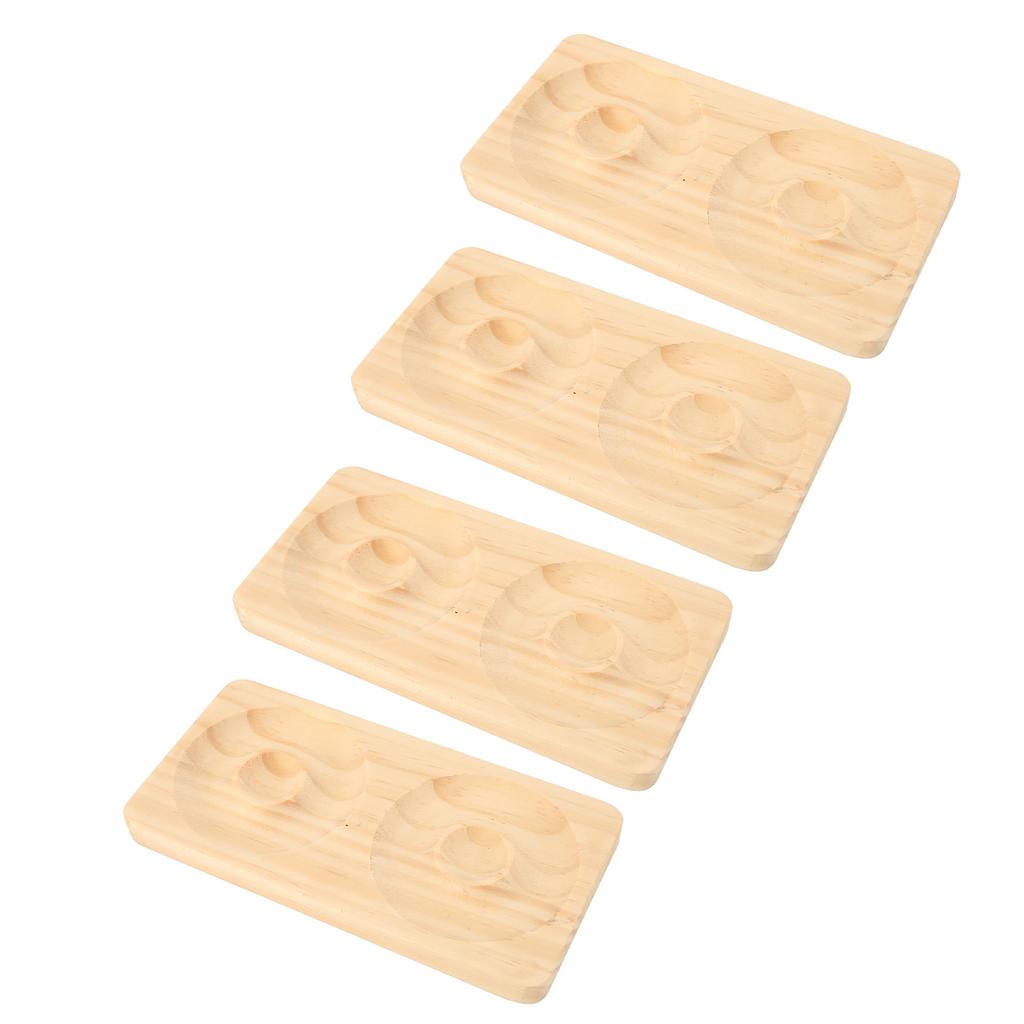 4pcs Bead Bracelet Display Tray Smoothly Solid Wood Jewelry Display Tray for Dressing Table Bedside