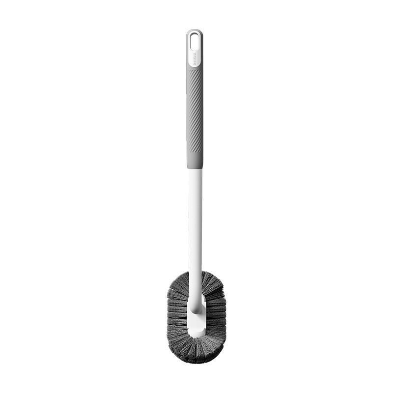Wall-Mounted Curved Toilet Brush with Long Handle & Soft Bristles for Efficient Bathroom Cleaning