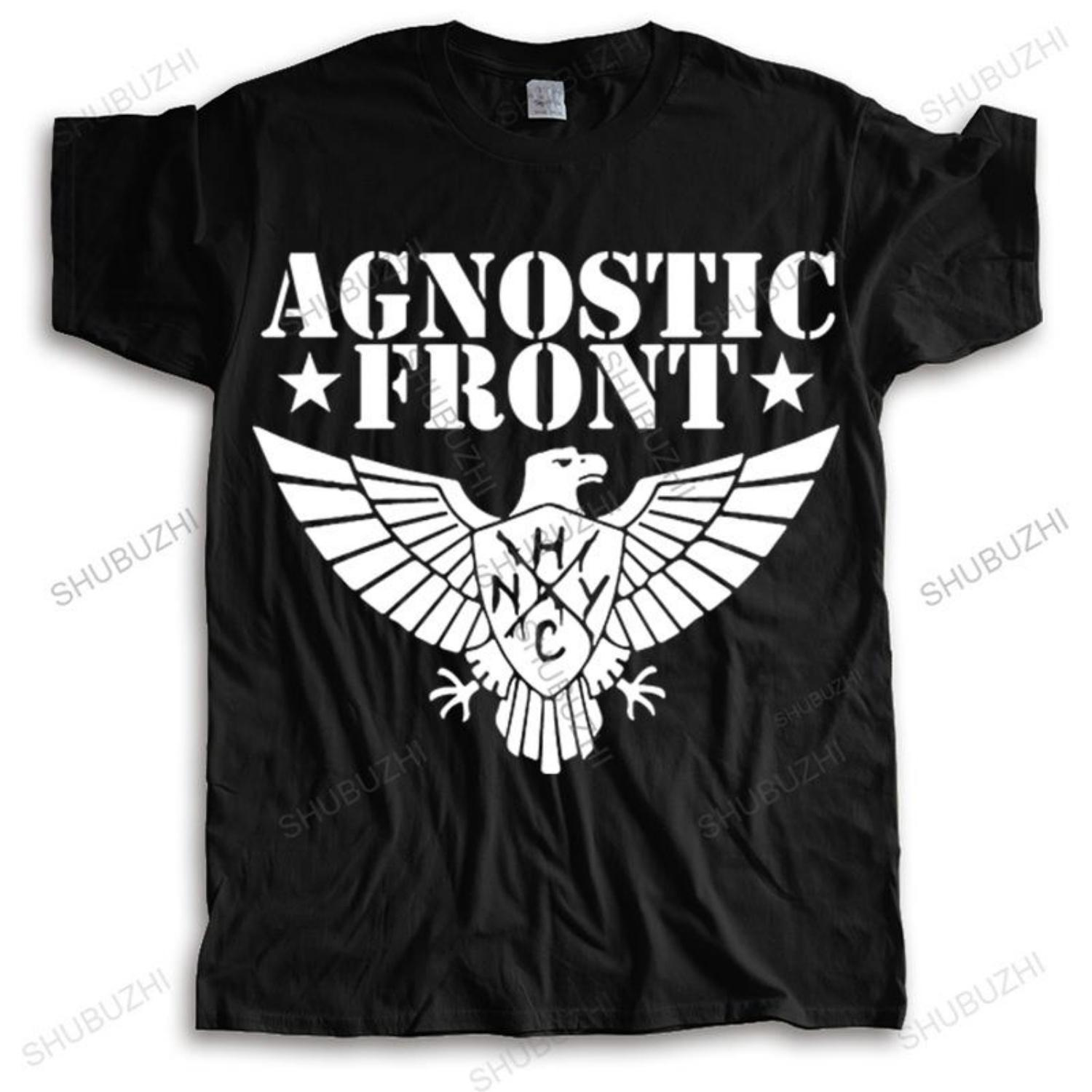

Man Summer Short Sleeve T Shirt Fashion Funny Tee Tops AGNOSTIC FRONT Drop Shipping Men Cotton O-neck Vintage Loose Teeshirt XXXXXL чорний