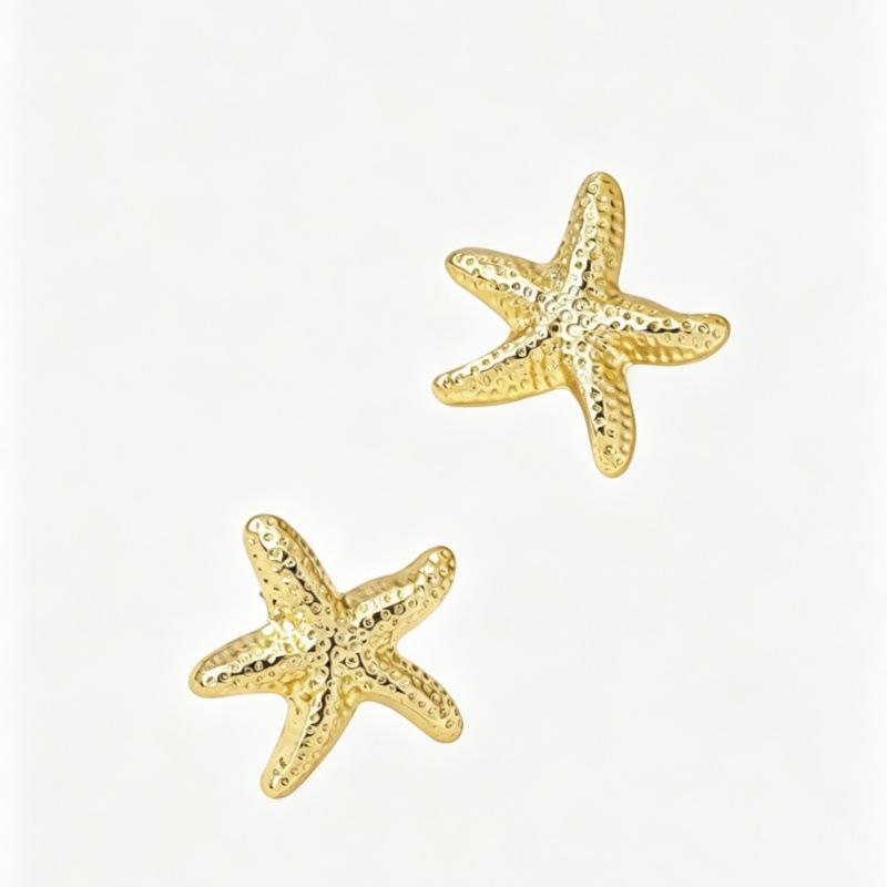 INS Cold Style Starfish Stud Earrings: Elegant Ocean-Inspired Design for Women