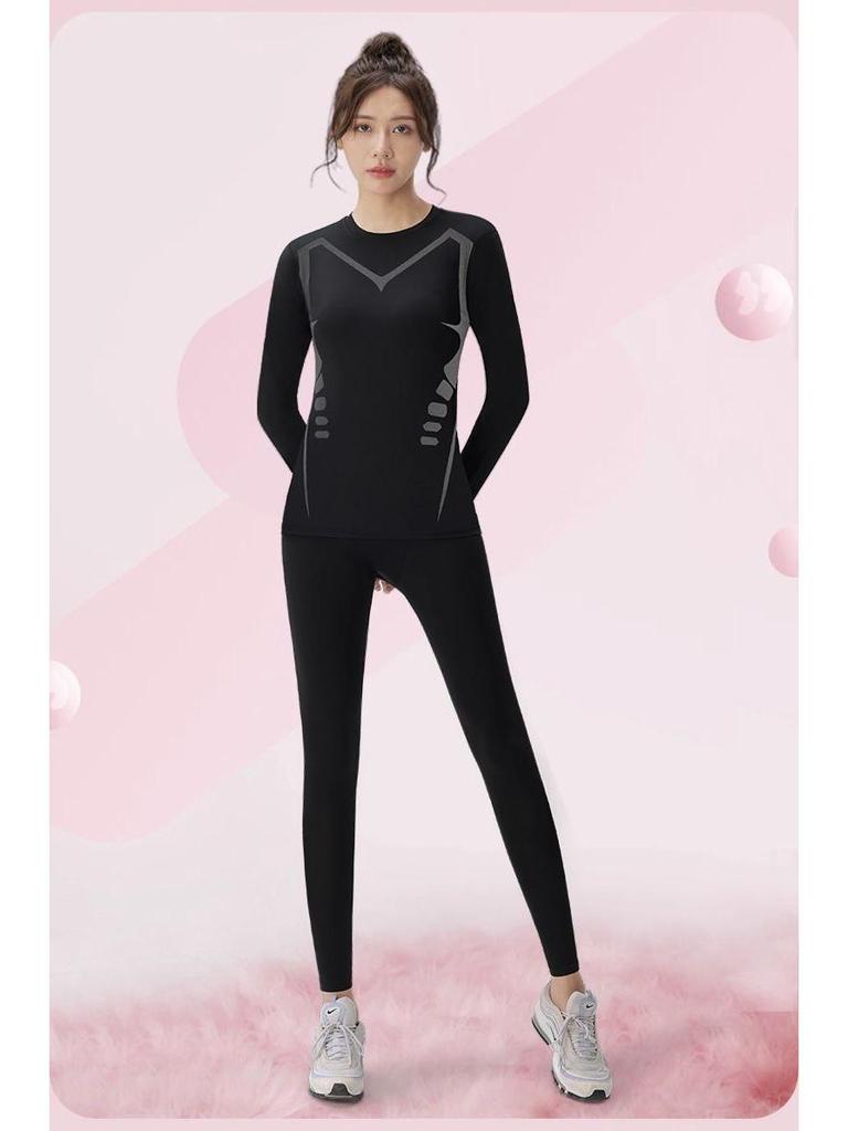Women's Winter Quick-Dry Sports Suit: Plus Size Running & Yoga Set with High-Elastic Tight Top