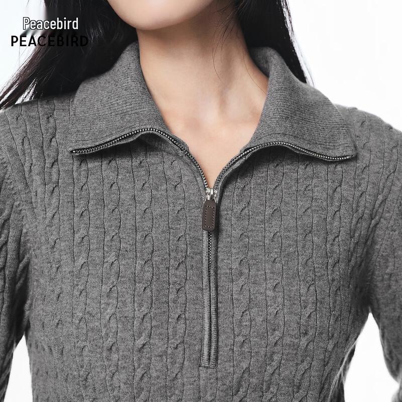 PEACEBIRD Women's Half-Zip Knit Pullover Sweater