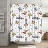 Creative Space Exploration Shower Curtain Kids Bathroom Decor Waterproof Printed Fabric Multicolored Pattern for Home Decoration